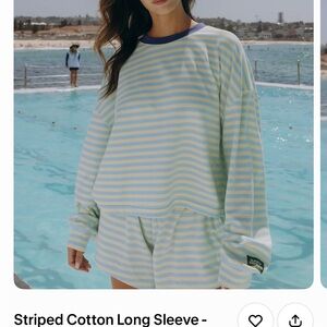 Daily Drills Striped Long Sleeve Tee in Lemonade and Mist